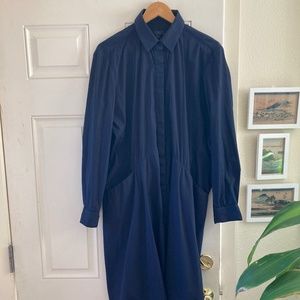 Blue oversize shirt dress